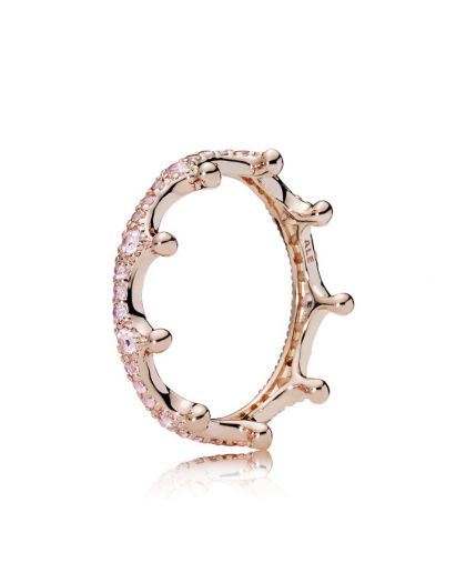 CROWN PANDORA ROSE RING WITH ORCHID PINK AND BLUSH PINK CRYSTAL