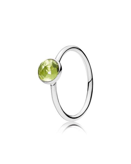 AUGUST BIRTHSTONE SILVER RING WITH PERIDOTE