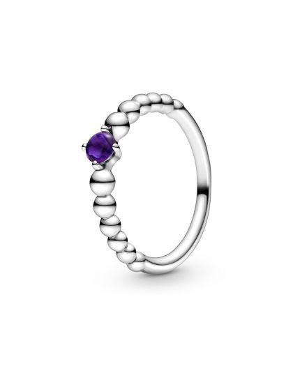 STERLING SILVER RING WITH TREATED PURPLE TOPAZ