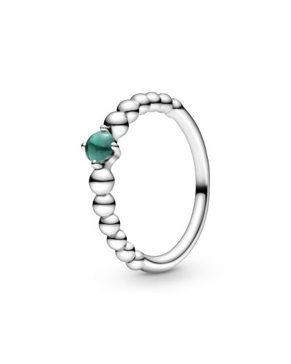 STERLING SILVER RING WITH TREATED RAINFOREST GREEN TOPAZ