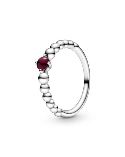 STERLING SILVER RING WITH TREATED DARK RED TOPAZ