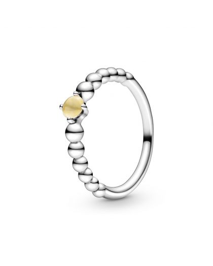 STERLING SILVER RING WITH TREATED HONEY TOPAZ