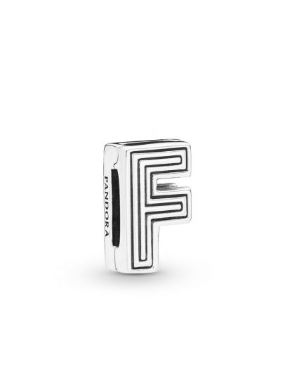 PANDORA REFLEXIONS LETTER F SILVER CLIP CHARM